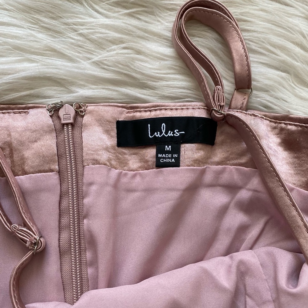 Lulus Rose Pink Satin Ruffle Sleeveless Cocktail Dress - Picture 8 of 10